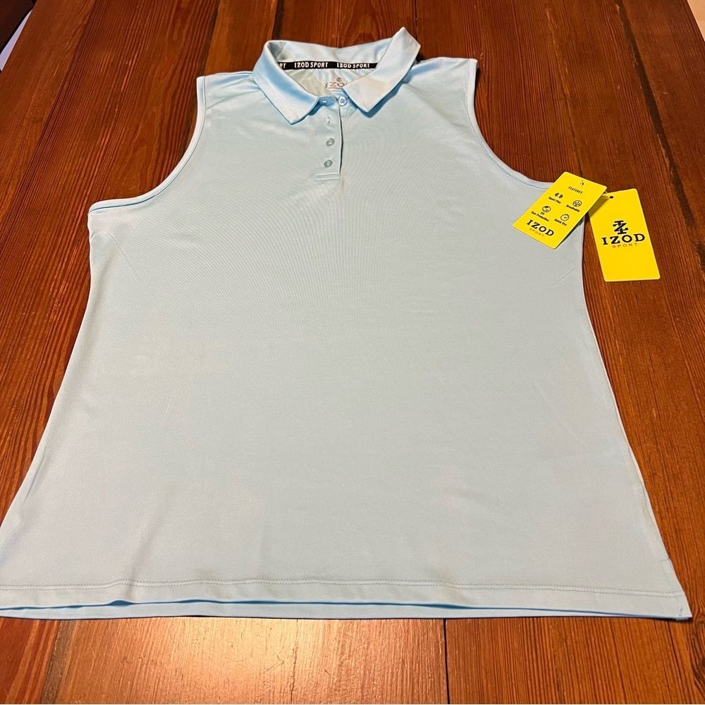 Izod Sport Baby‎ Blue Performance Sleeveless Shirt- New With Tags!